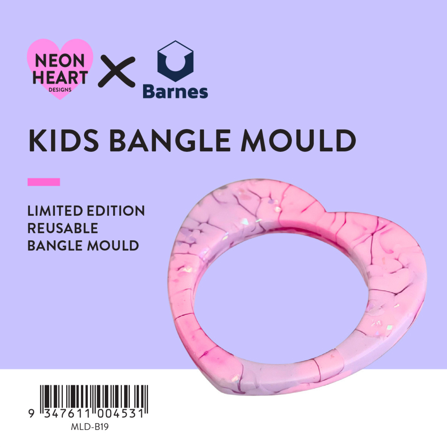 Neon Heart Kids Bangle Mould